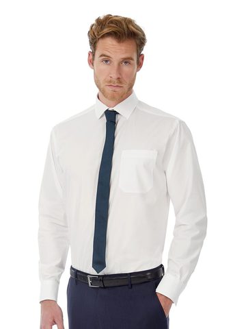 Camicia Heritage LSL/men Poplin Shirt - SMP41 - B&C - immagine 3