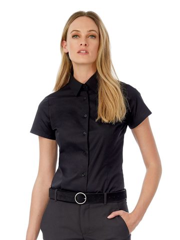 Camicia donna SSL Poplin Black Tie Elastane - SWP24 - B&C - immagine 3