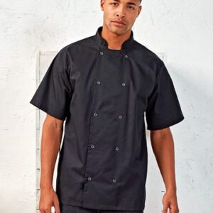 Studded Front Shorts Sleeve Chef s Jacket - PR664 - Premier