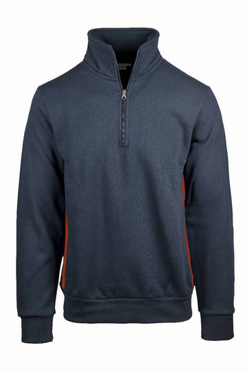 Felpa collo zip con fianchetti contrast – IT503C – Vesti