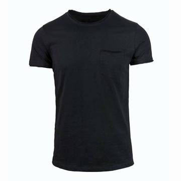 T-Shirt Maglia fiammata con taschino scollatura tonda manica corta taglio vivo doppiato – IT694T – Vesti