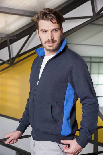 Felpa jacket zip lunga con fianchetti contrast - IT470C - Vesti - immagine 3