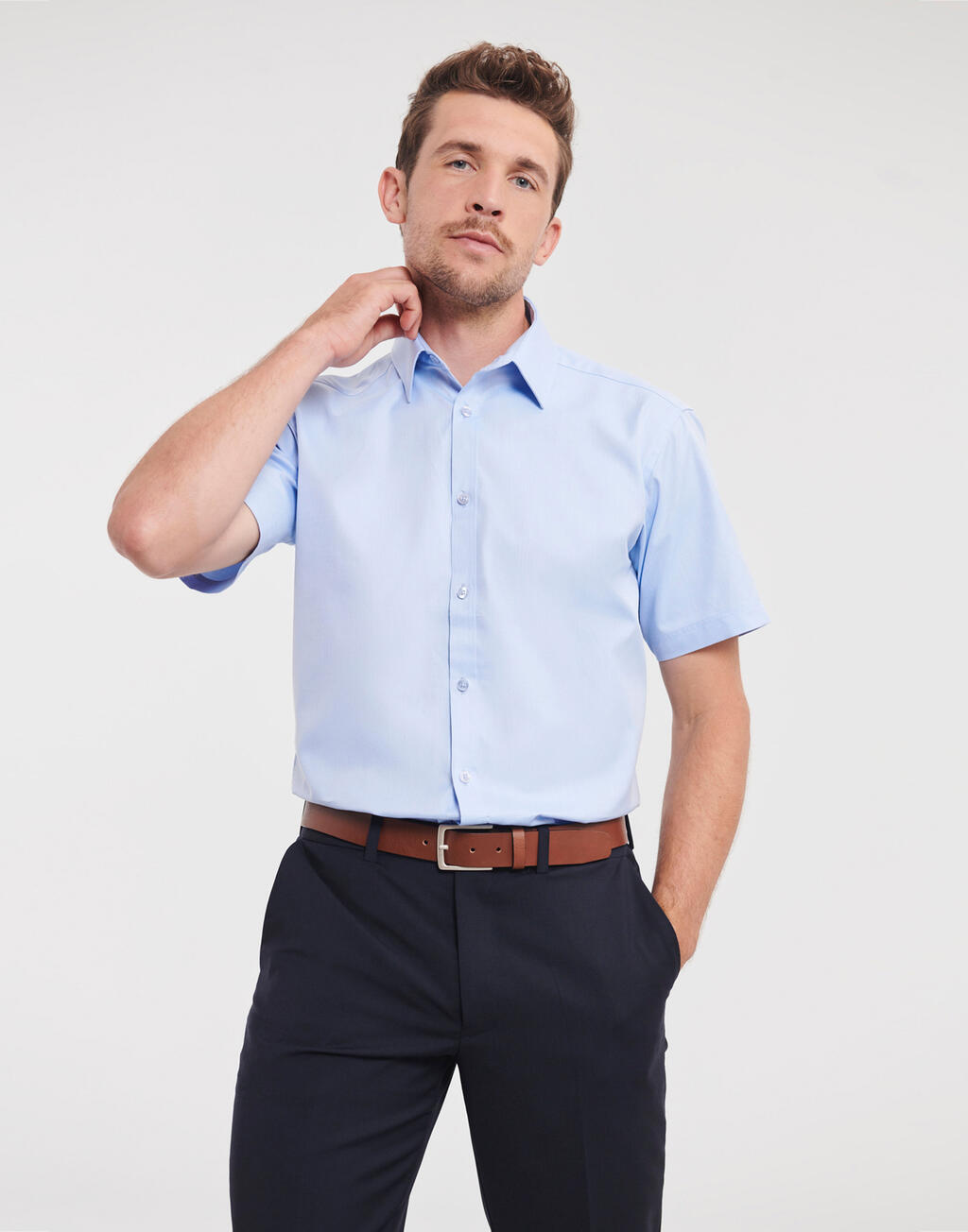 Men´s Long Sleeve Tailored Herringbone Shirt – 0R963M0 – Russell