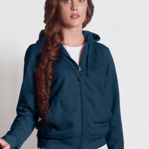 Felpa Donna Cappuccio Zip 70/30% Cot/Pol 280 gr/m2 Nero S - IT481 - Vesti